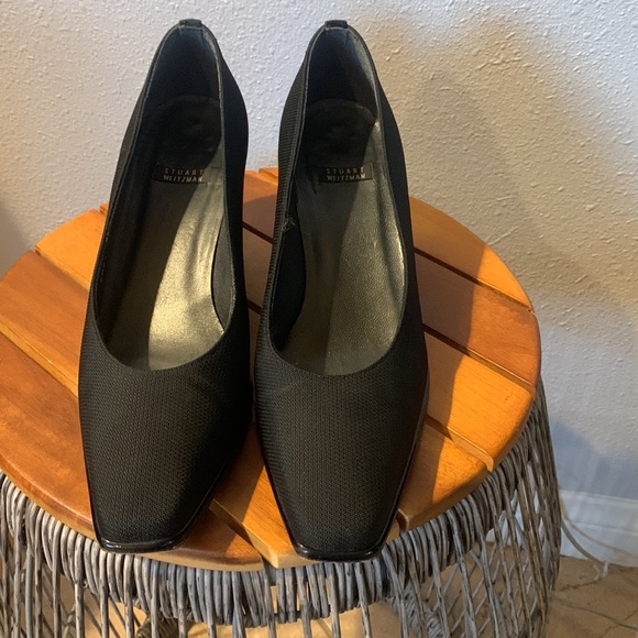 Stuart Weitzman Square Toed Black Classic Pumps - Picture 9 of 10